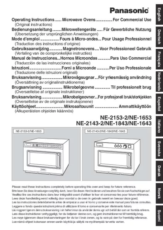 Mode d'emploi PANASONIC NE-1643EUG