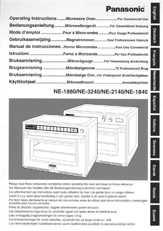 Mode d'emploi PANASONIC NE-1840