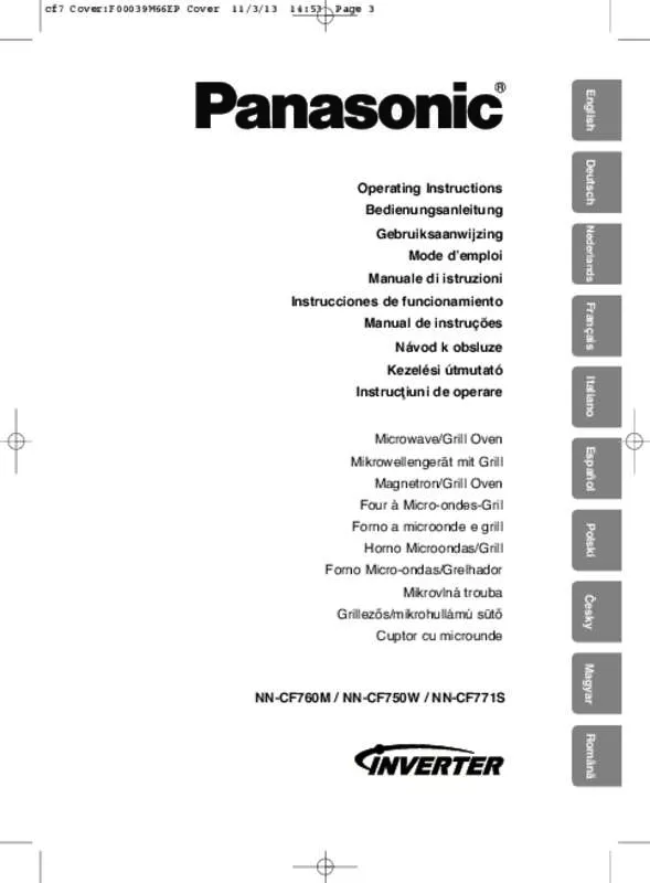 Mode d'emploi PANASONIC NN-CF760MEPG