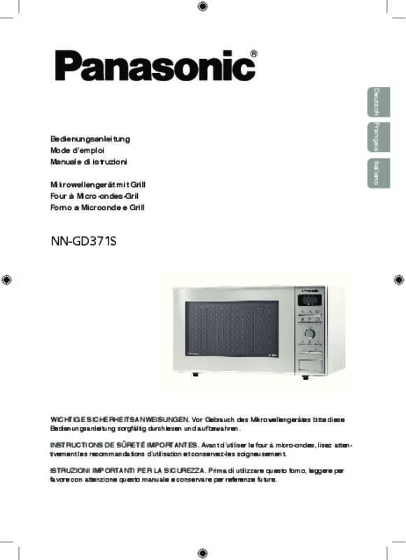 Mode d'emploi PANASONIC NN-GD371SEPG