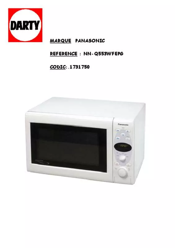 Mode d'emploi PANASONIC NN-H553B