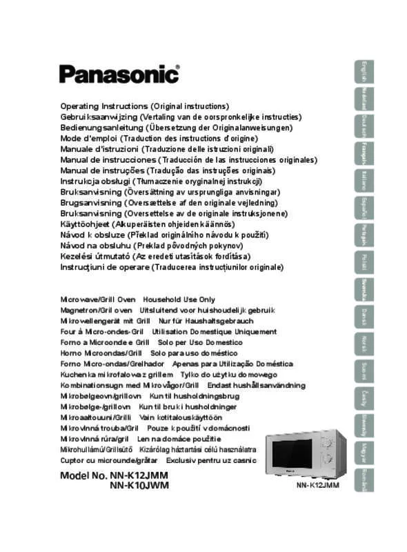 Mode d'emploi PANASONIC NN-K10JW