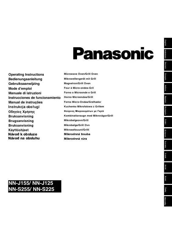 Mode d'emploi PANASONIC NN-J125MBEPG