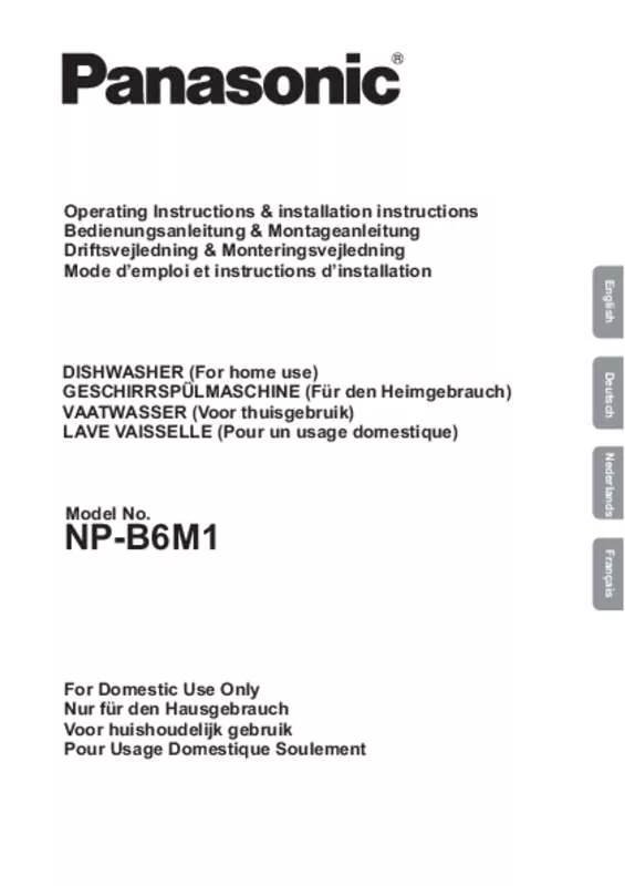 Mode d'emploi PANASONIC NP-B6M1FIGB