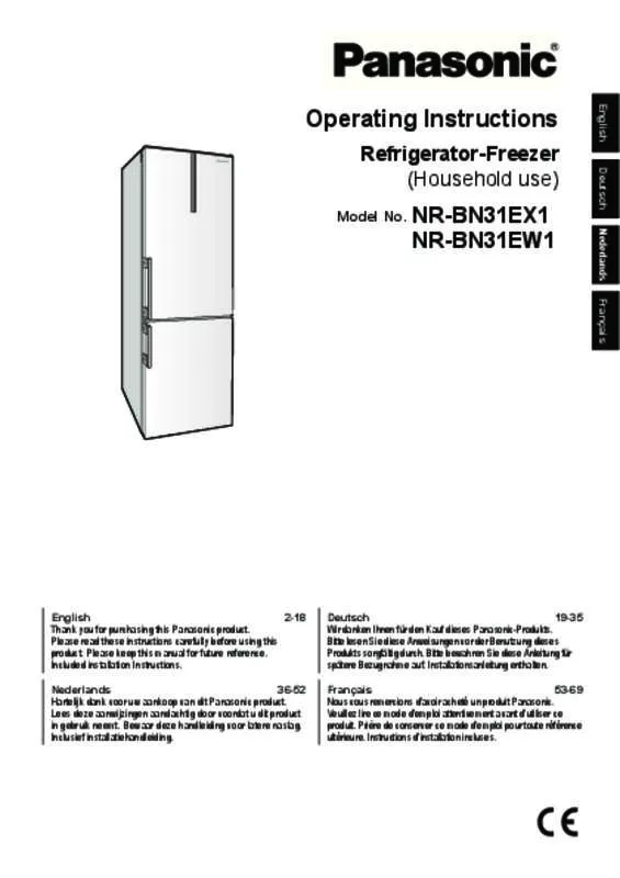 Mode d'emploi PANASONIC NR-BN31EW1