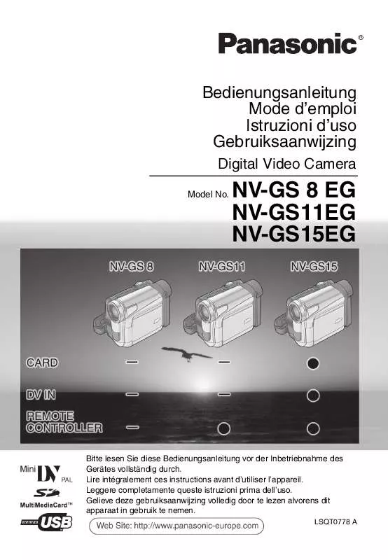 Mode d'emploi PANASONIC NV-GS8EG