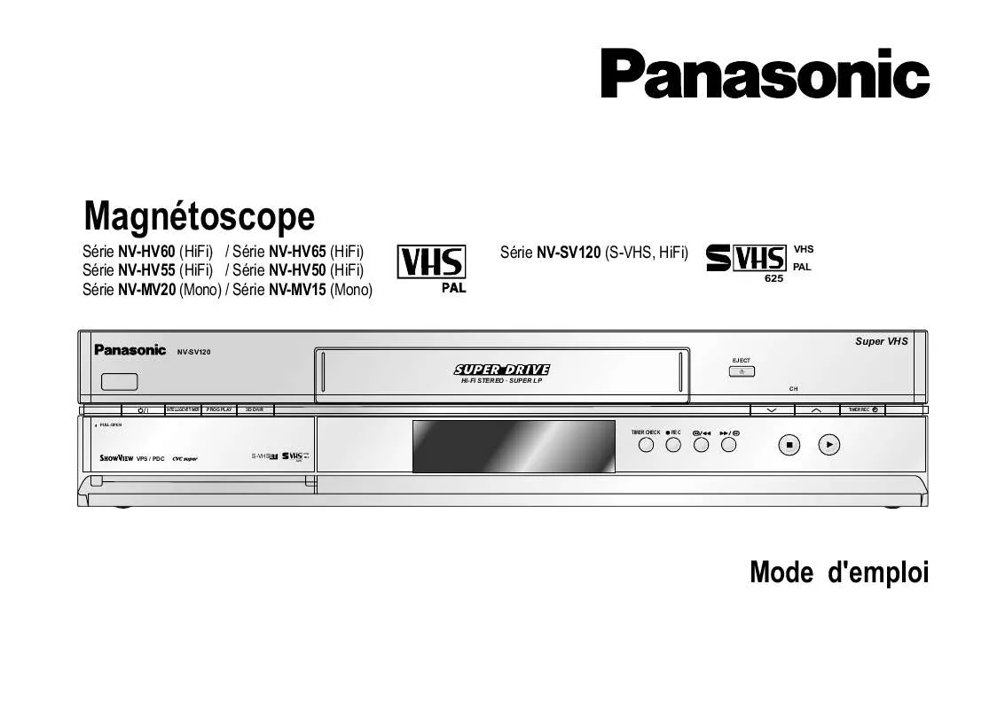 Mode d'emploi PANASONIC NVHV50EG