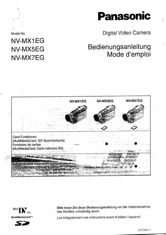 Mode d'emploi PANASONIC NV-MX1