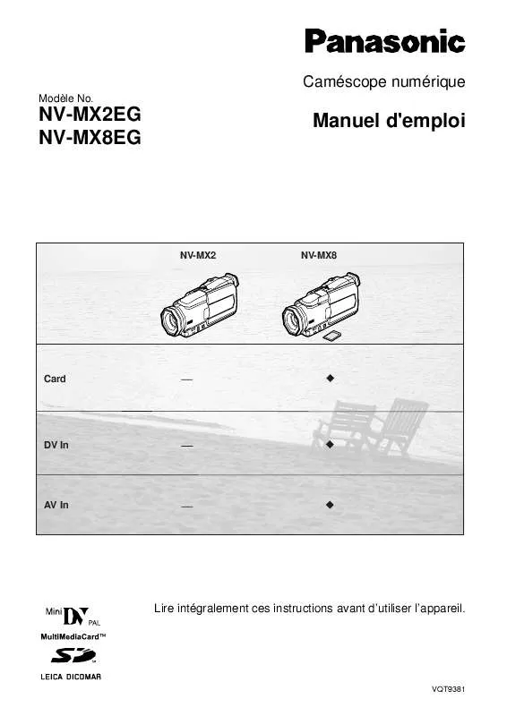 Mode d'emploi PANASONIC NV-MX2