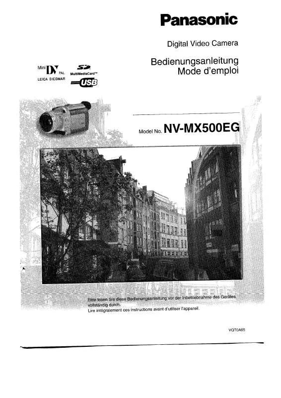 Mode d'emploi PANASONIC NV-MX500EG