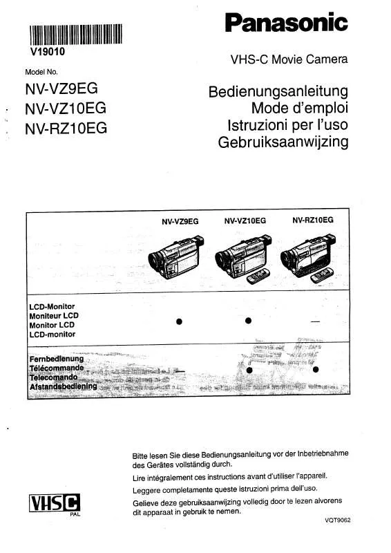 Mode d'emploi PANASONIC NV-RZ10EG