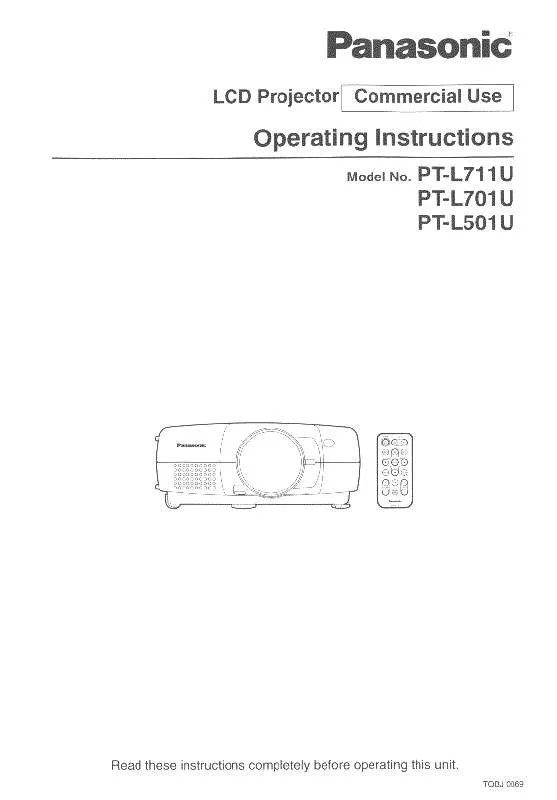 Mode d'emploi PANASONIC PT-L501U