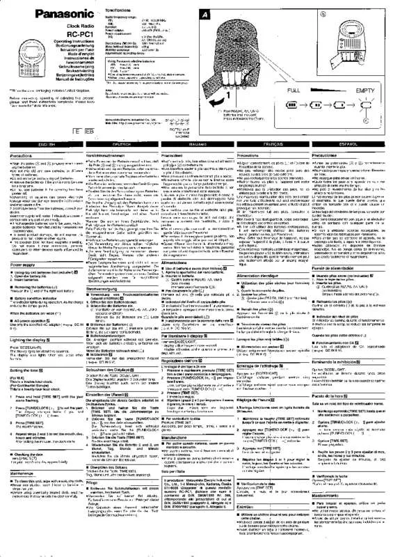 Mode d'emploi PANASONIC RCPC1