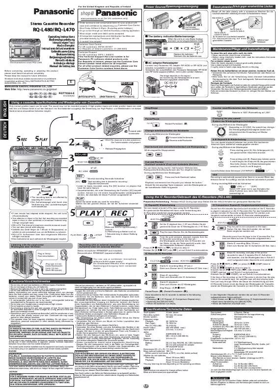 Mode d'emploi PANASONIC RQ-L470