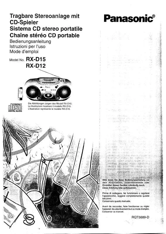 Mode d'emploi PANASONIC RX-D12