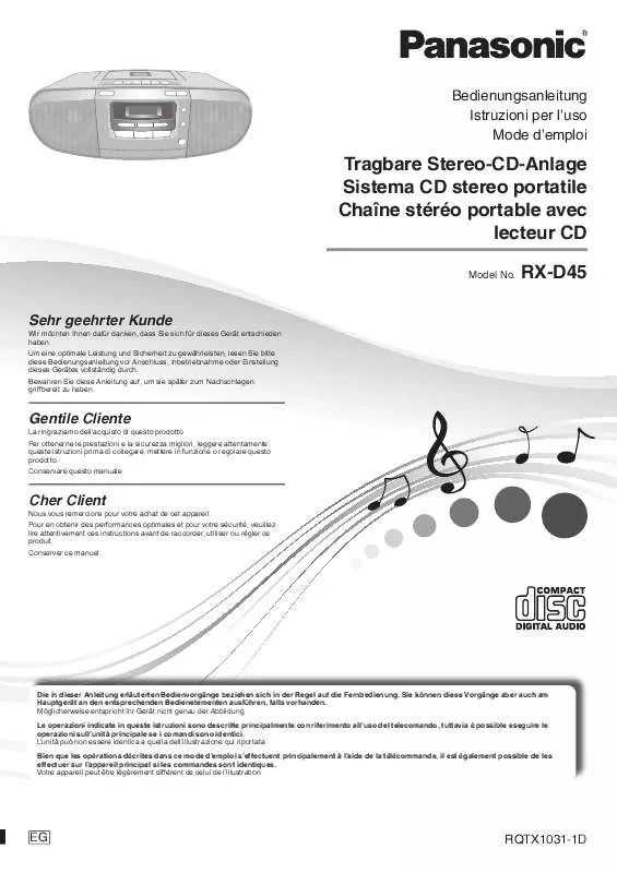 Mode d'emploi PANASONIC RXD45EG