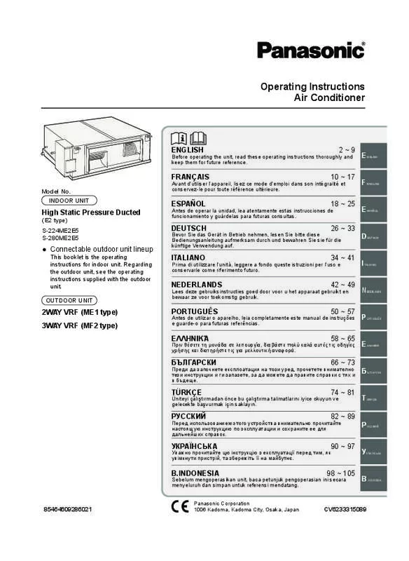 Mode d'emploi PANASONIC S224ME2E5