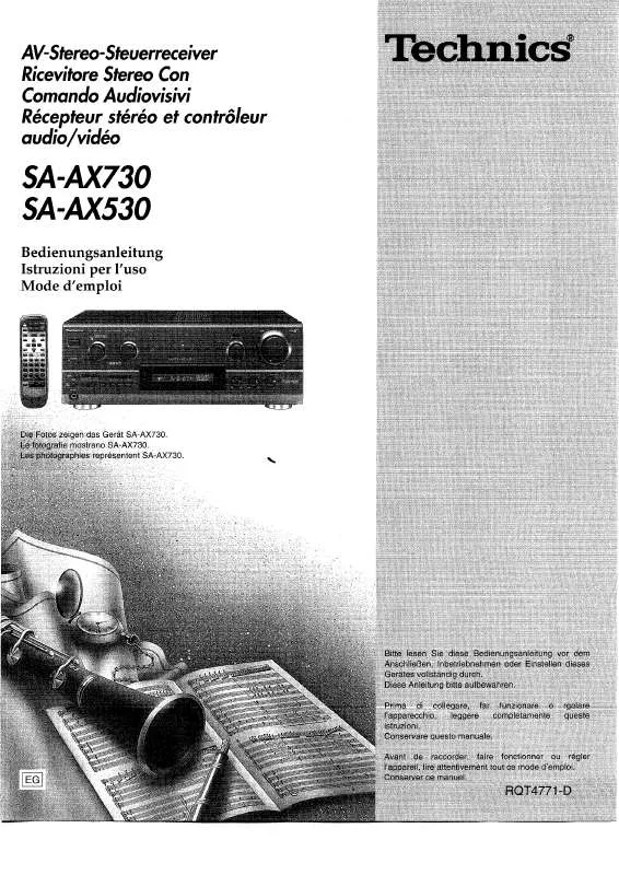 Mode d'emploi PANASONIC SAAX530