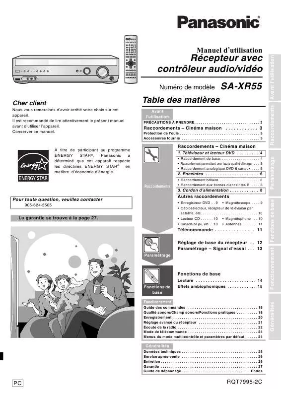 Mode d'emploi PANASONIC SA-XR55