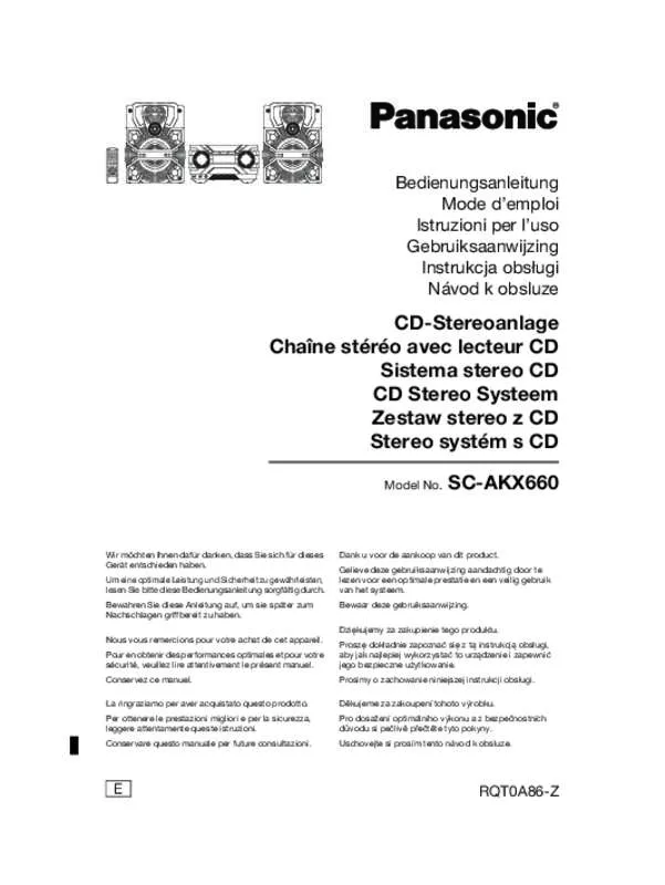 Mode d'emploi PANASONIC SC-AKX660E