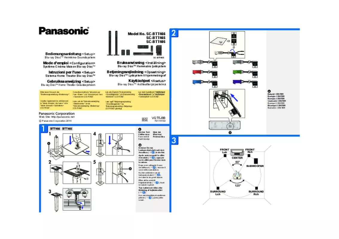 Mode d'emploi PANASONIC SC-BTT466EG