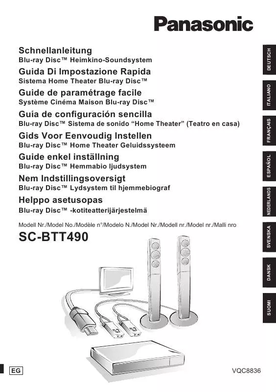 Mode d'emploi PANASONIC SC-BTT490EGK