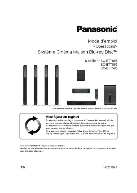 Mode d'emploi PANASONIC SC-BTT885EG