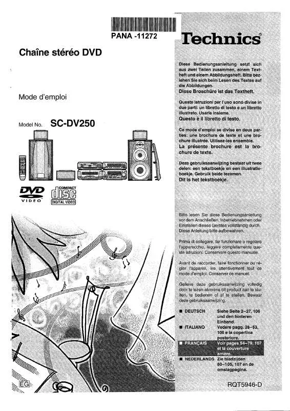 Mode d'emploi PANASONIC SC-DV250