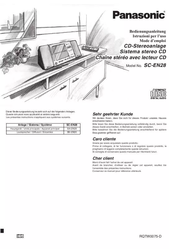 Mode d'emploi PANASONIC SC-EN28