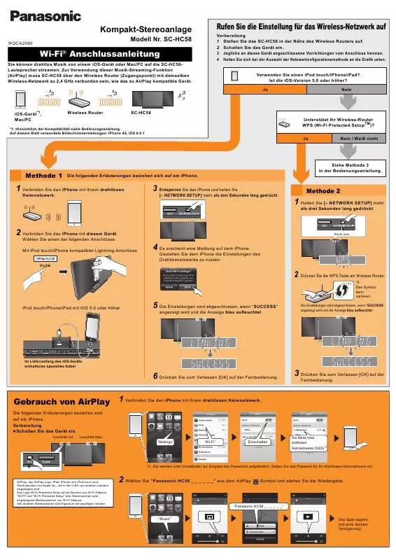 Mode d'emploi PANASONIC SCHC58EG