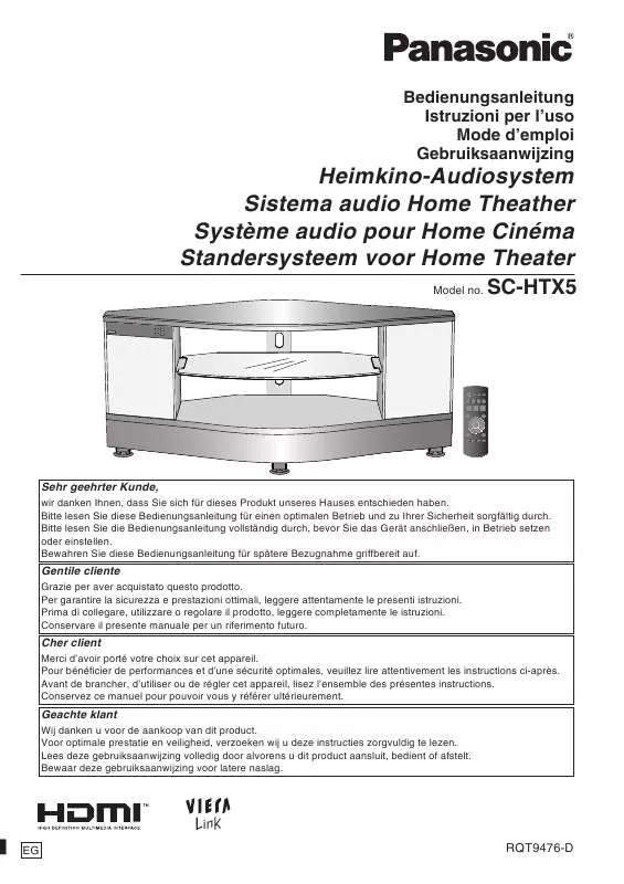 Mode d'emploi PANASONIC SC-HTX5