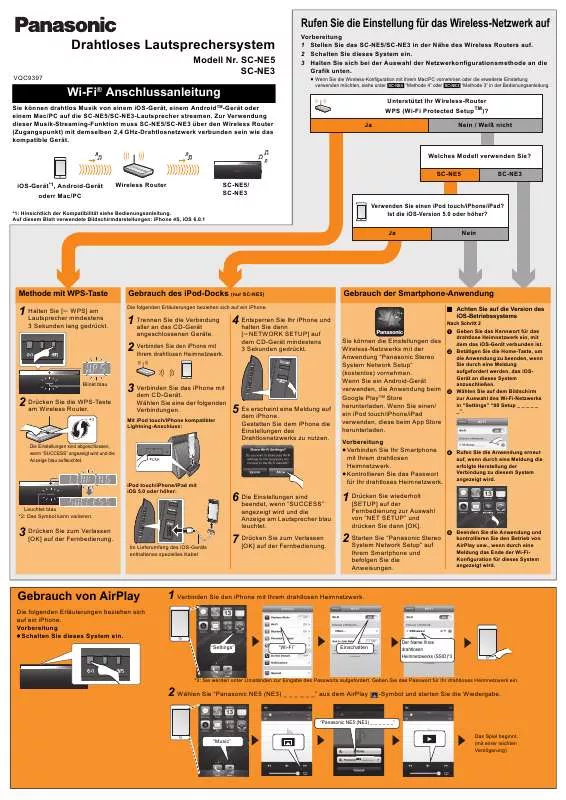 Mode d'emploi PANASONIC SC-NE5