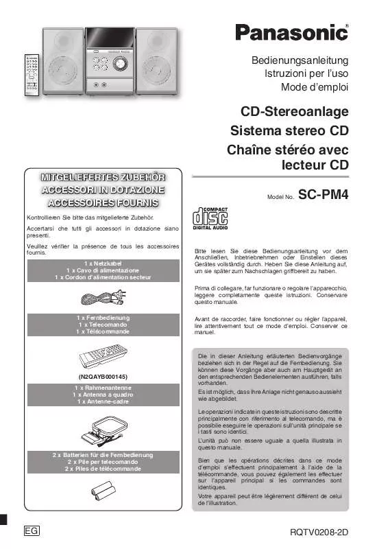 Mode d'emploi PANASONIC SC-PM4