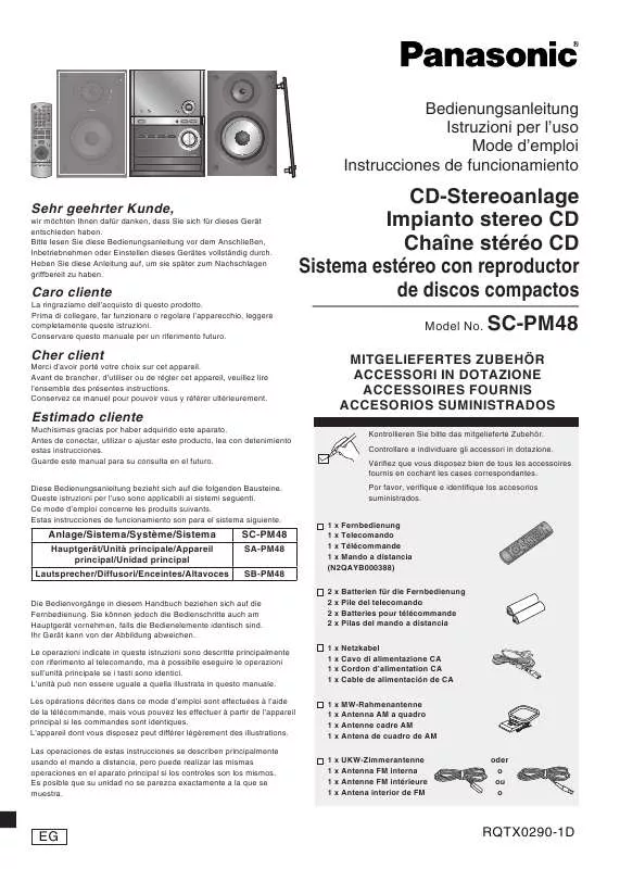 Mode d'emploi PANASONIC SCPM48EG