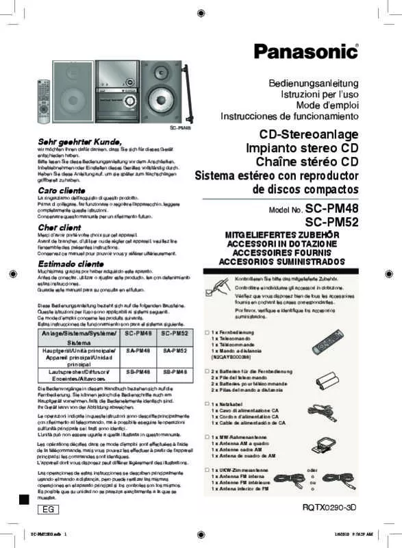 Mode d'emploi PANASONIC SCPM52