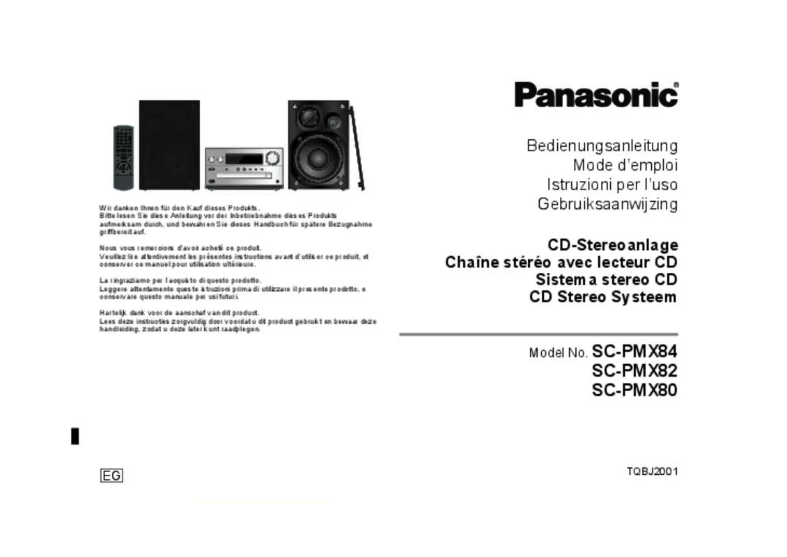 Mode d'emploi PANASONIC SC-PMX82EG