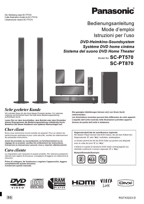 Mode d'emploi PANASONIC SC-PT570