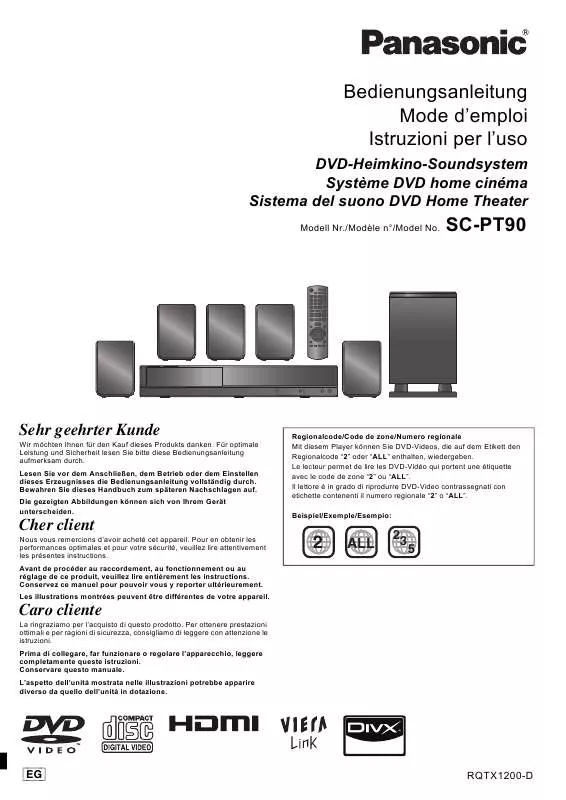 Mode d'emploi PANASONIC SCPT90EG