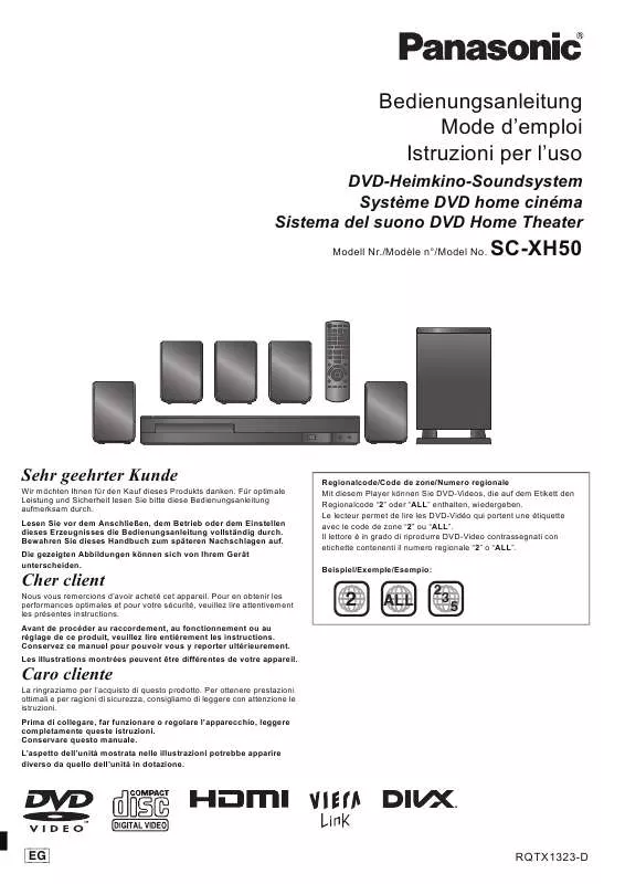 Mode d'emploi PANASONIC SC-XH50EG