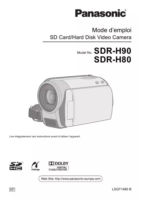 Mode d'emploi PANASONIC SD-RH90