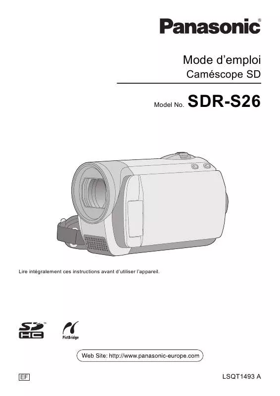 Mode d'emploi PANASONIC SD-RS26