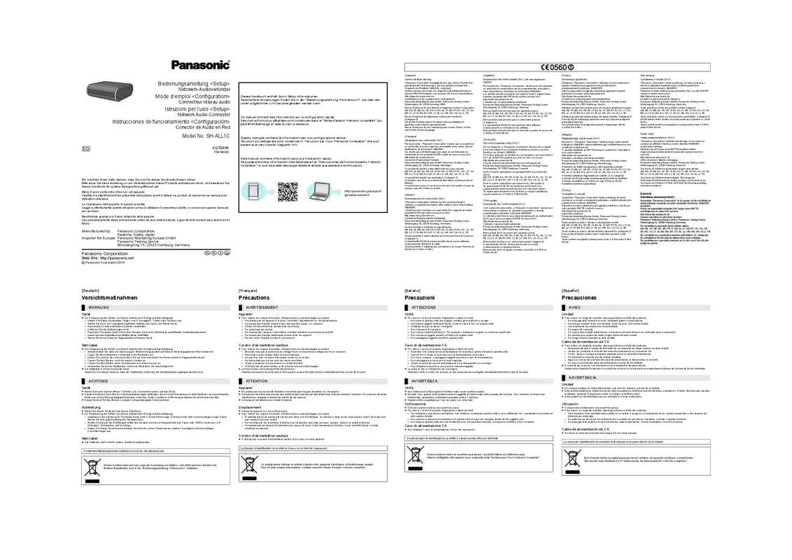 Mode d'emploi PANASONIC SH-ALL1CEG