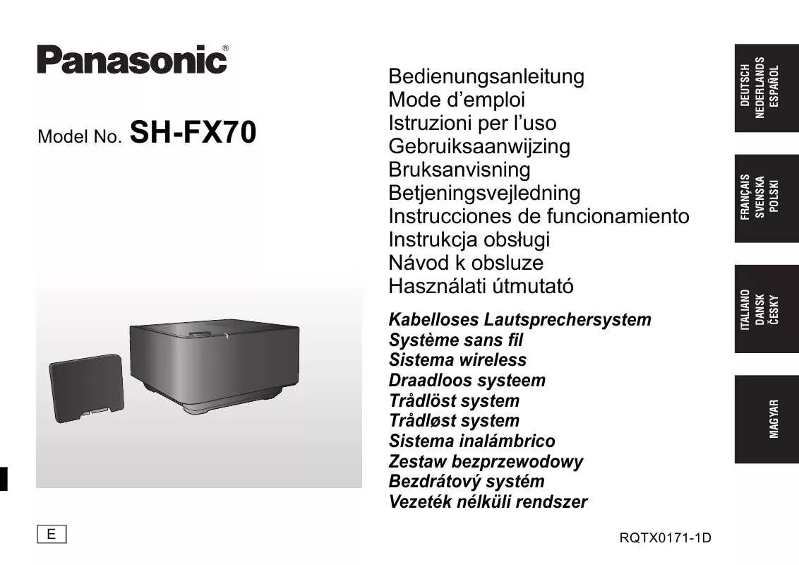 Mode d'emploi PANASONIC SHFX70