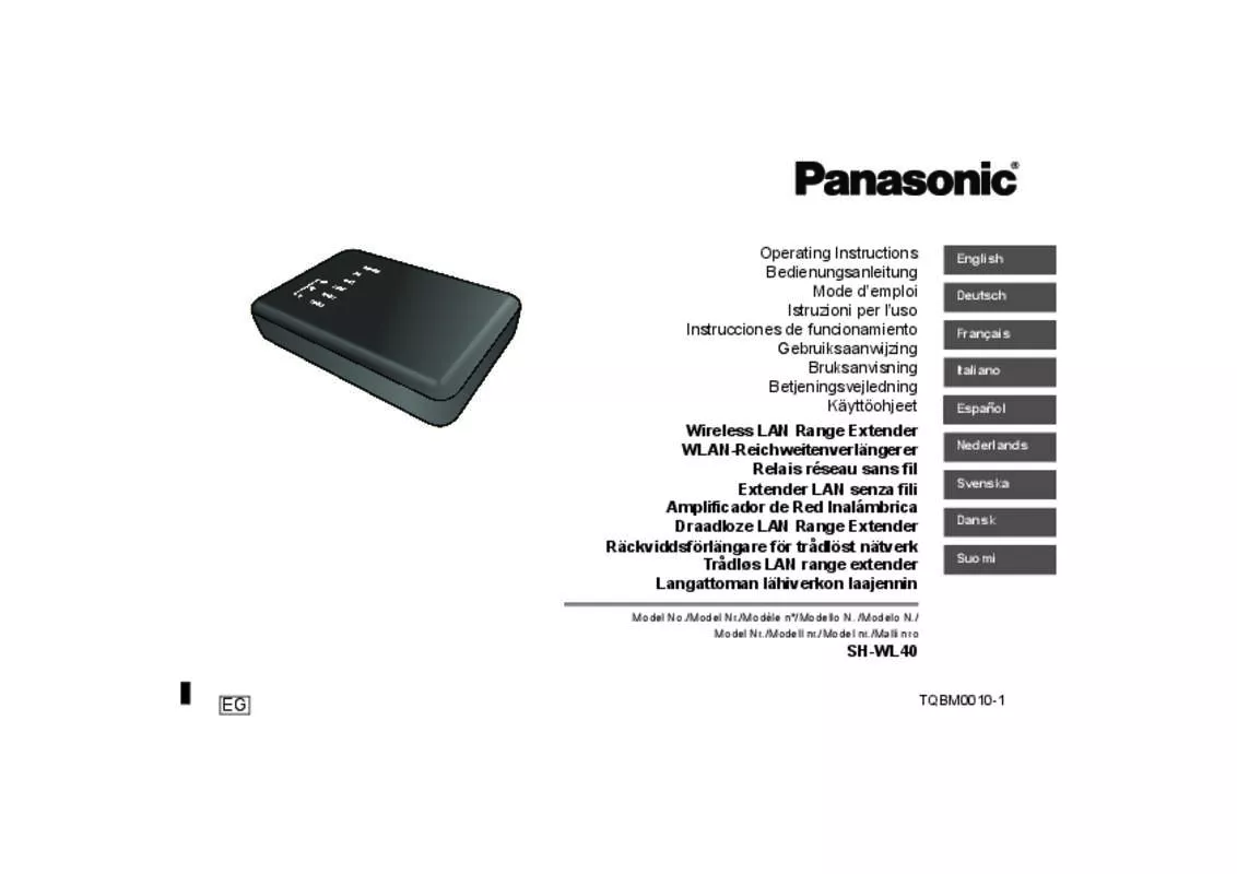 Mode d'emploi PANASONIC SHWL40EG