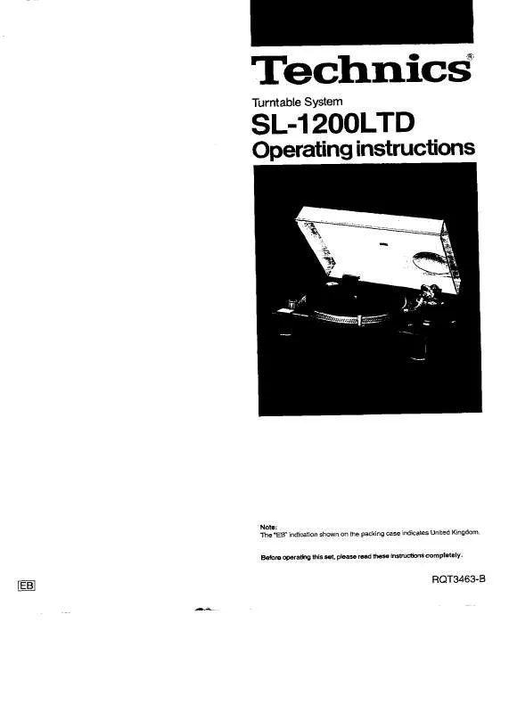 Mode d'emploi PANASONIC SL1200LTD