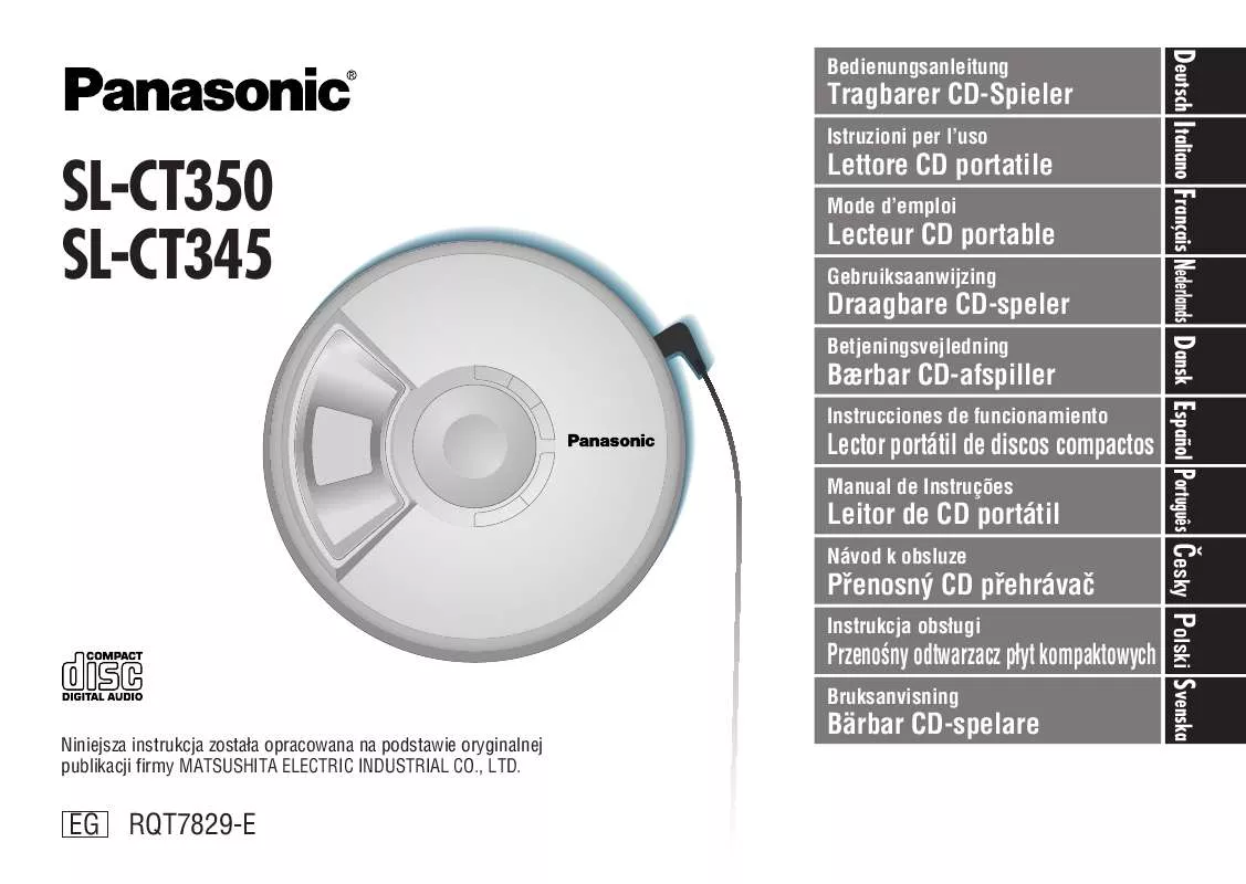 Mode d'emploi PANASONIC SL-CT345