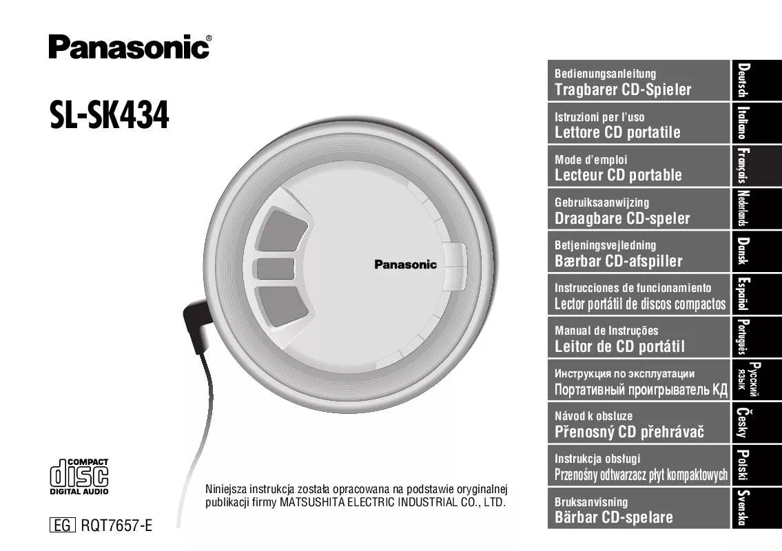 Mode d'emploi PANASONIC SL-SK434