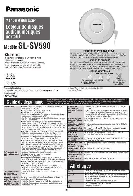 Mode d'emploi PANASONIC SL-SV590