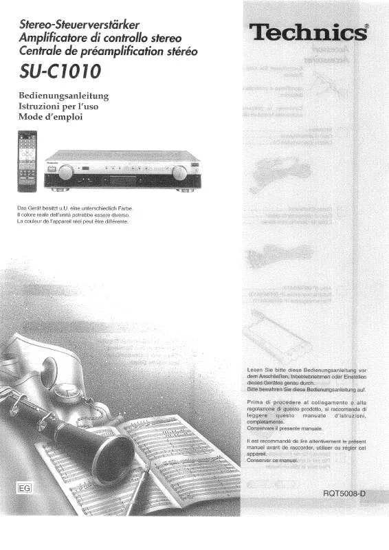 Mode d'emploi PANASONIC SU-C1010