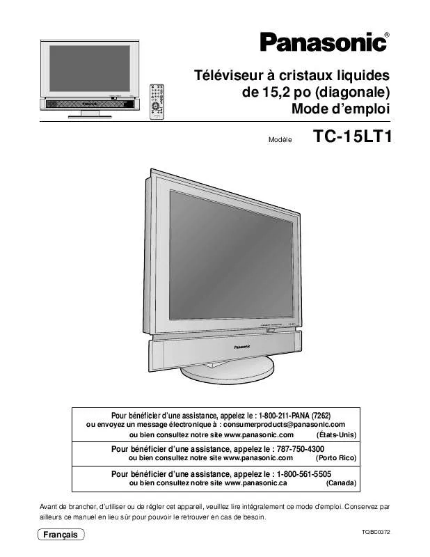 Mode d'emploi PANASONIC TC-15LT1